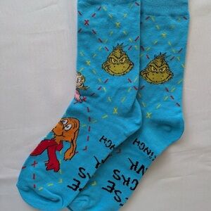 Dr. Seuss Blue Grinch and Friends Socks